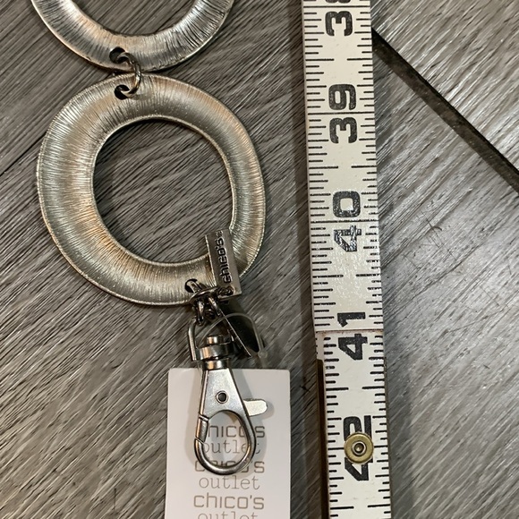 Chico’s Reptile Rounds Silver Metal Chain Belt NWT size S/M - Picture 8 of 8